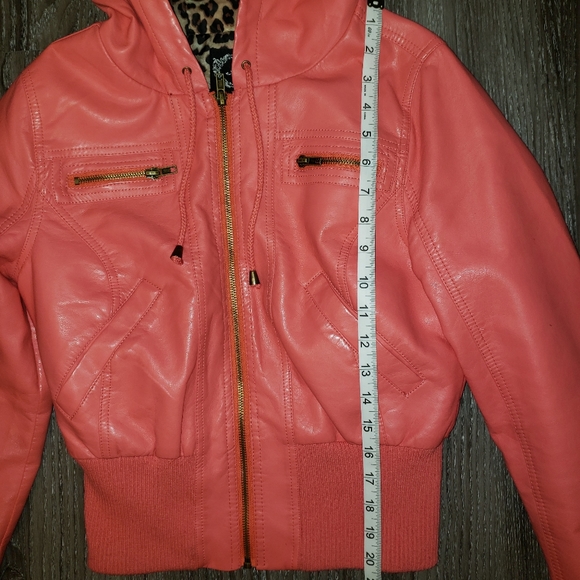 Ambiance vegan leather bomber style jacket size sm - Picture 4 of 8